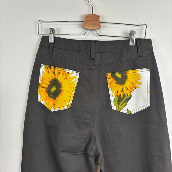 Sunflower High Rise Jeans Abstract Print Baggy Coachella Festival Size L - Picture 2 of 7